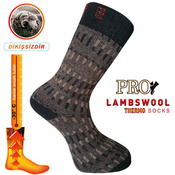 13906 Yupık Havlu Lambswool Erkek Çorabı Gri 41-44