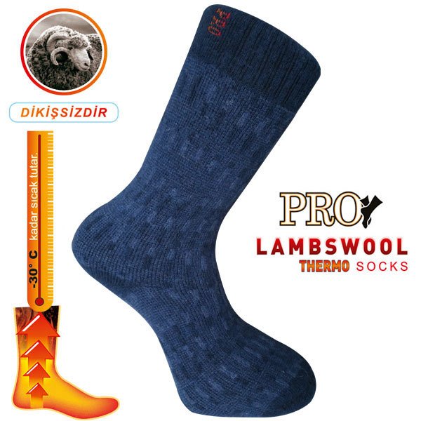 13906 Yupık Havlu Lambswool Erkek Çorabı Lacivert 41-44