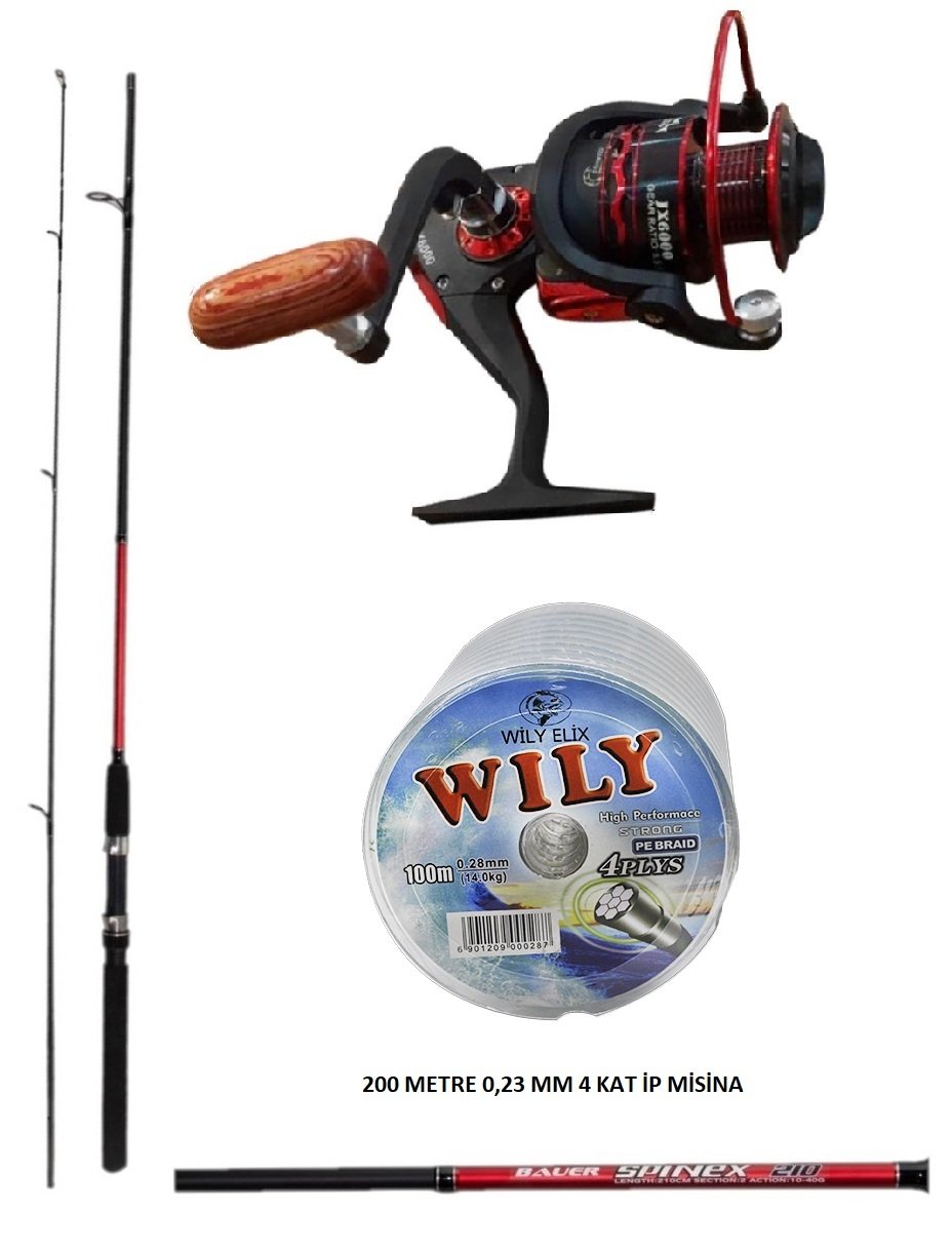 Spin Olta Seti Bauer Spinex 270 Kamış + Oskar jx4000 + Wily İp Misina