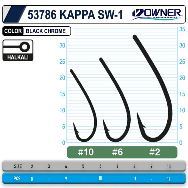 Owner 53786 Kappa Sw-1 Black Chrome İğne 8