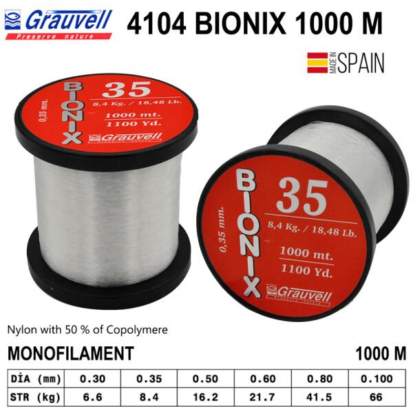 Grauvell Bionix 1000m Monofilament Misina 1,00