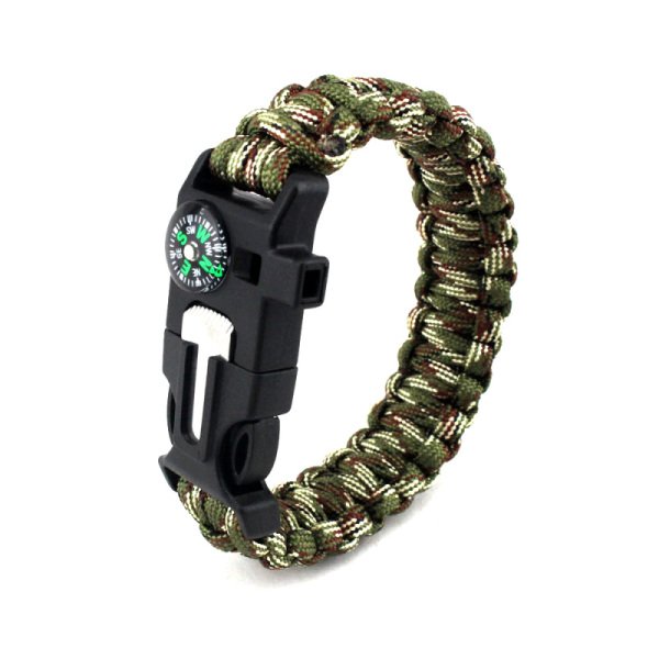 9595 Pusulalı & Magnezyum Çubuklu Paracord Bileklik Kamuflaj
