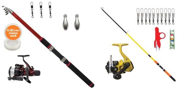 Baba Oğul Olta Seti Takımı 3 Metre Kamış Orta Boy Makine Ve 1,80 Kamış Makine
