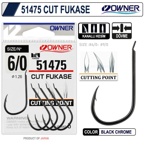 Owner 51475 OC Fukase Black Chrome İğne 5-0