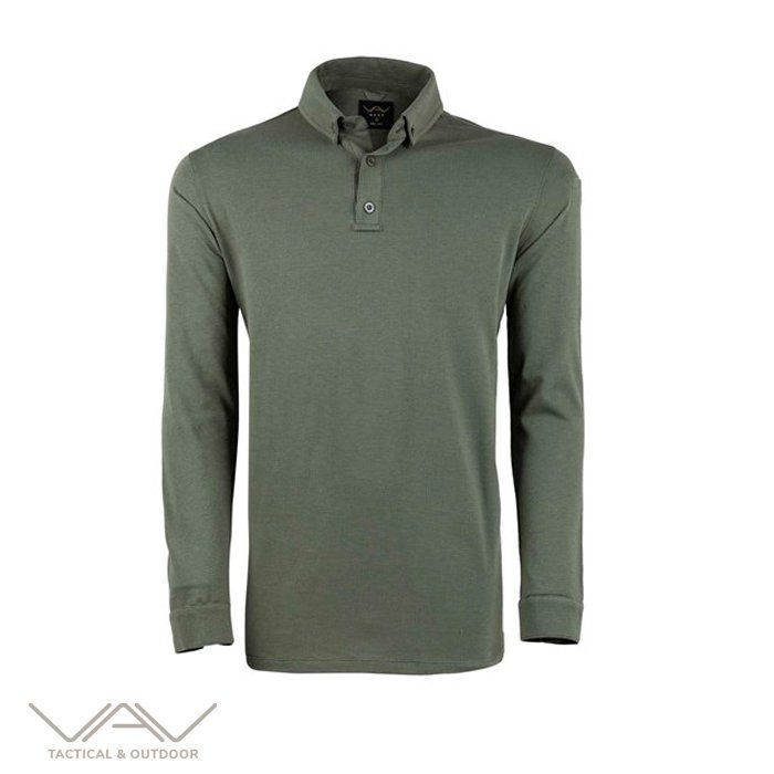 VAV Tlac-04 Polo Yaka Uzun Kol Tişört Haki XS