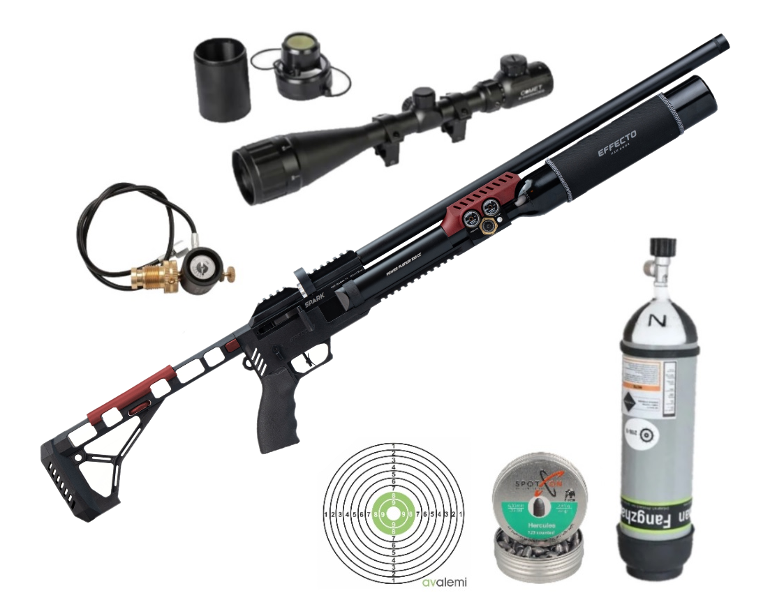 Huğlu Spark Alüminyum AL 500cc Pcp Havalı Tüfek Seti