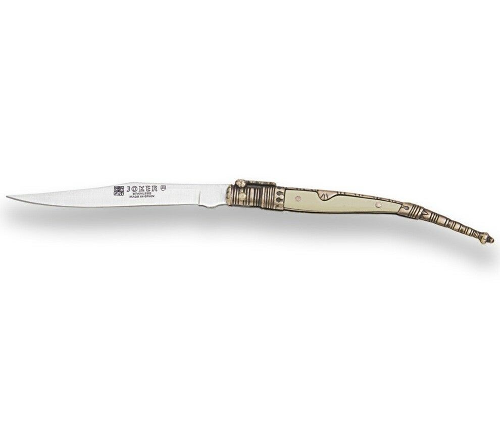 Joker Classical Estiletto Decorated Spanish Zamak - Beyaz ABS Saplı Çakı