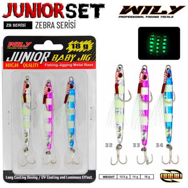 Wily Junior Jig Zebra Serisi 3lü set