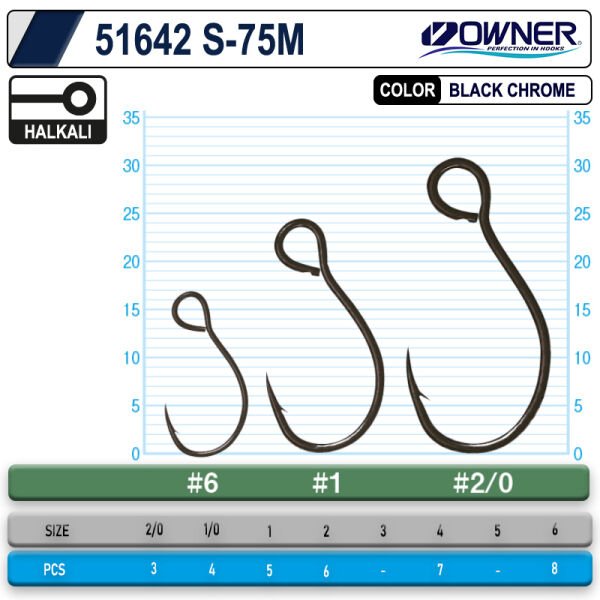 Owner 51642 S-75m Black Chrome İğne 2