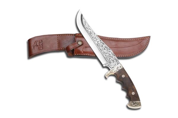 Bora 509 C Black Bear Ceviz Saplı Gravürlü Bıçak
