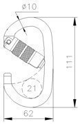 CT CELIK C/F OVAL KARABINA TRI-LOCK