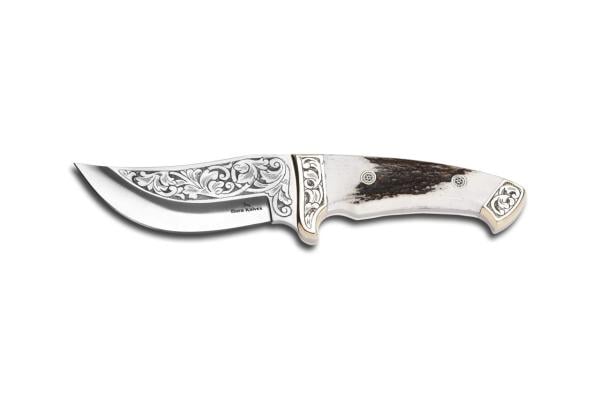 Bora 409 B Barbary Lion Geyik Boynuzu Saplı Gravürlü Bıçak