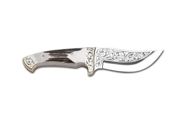 Bora 409 B Barbary Lion Geyik Boynuzu Saplı Gravürlü Bıçak