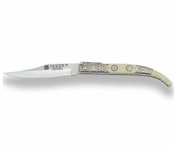 Joker Classical Decorated Spanish Zamak - Beyaz ABS Saplı Çakı