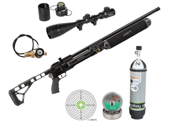 Huğlu Spark Cr 700 Karbon Siyah Pcp Havalı Tüfek Seti