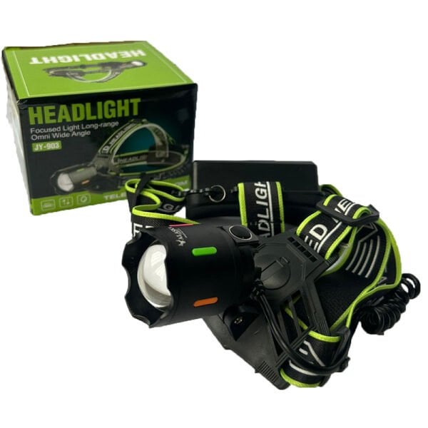 Headlight JY-903  Şarjlı LED Kafa Lambası, Profesyonel Kafa Feneri Şarjlı, Baş Lambası 20 Watt