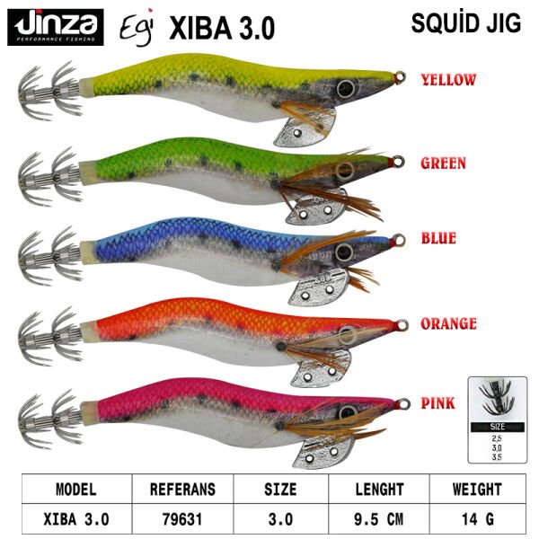 Jinza EGI Xiba 95 mm 14 gr Kalamar Zokası Green