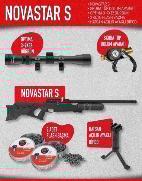 Hatsan Nova Star S Pcp Havalı Tüfek Seti ( KAMPANYA )