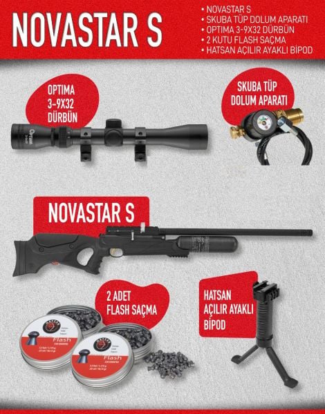 Hatsan Nova Star S Pcp Havalı Tüfek Seti ( KAMPANYA )