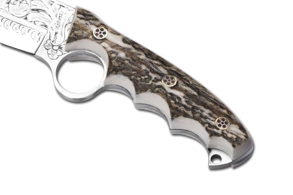 Bora 508 Wild Boar Boynuz Sap Gravürlü Bıçak