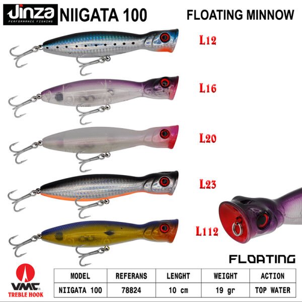 Jinza Niigata 100 mm 19 gr Poper Suni Yem L16
