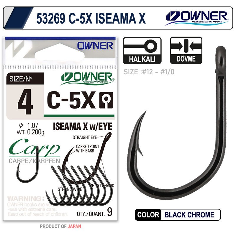 Owner 53269 C-5x iseama X Black Chrome Sazan İğnesi 4