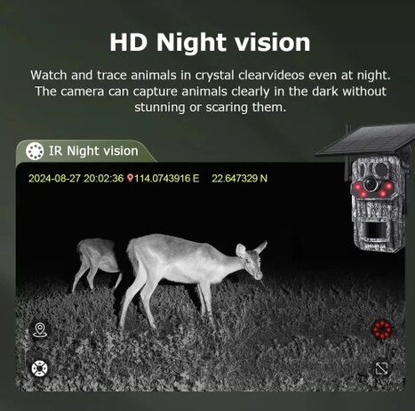 Avenir AV-S443H 3mp 4g Solar Panelli Gps Black Light Fotokapan Gece Görüşlü Sesli Kamera