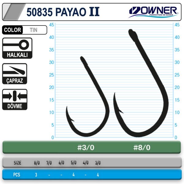 Owner 50835 Payao 2 White İğne 5/0