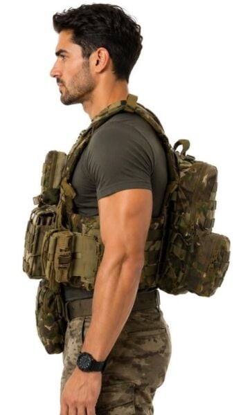Single Sword Balistik Plaka Takılabilir Yan Korumalı Sırt Çantalı İlk Yardım Çantalı Hücum Yeleği Multicam