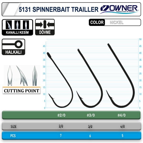Owner 5131 Spinner Bait White İğne 3-0