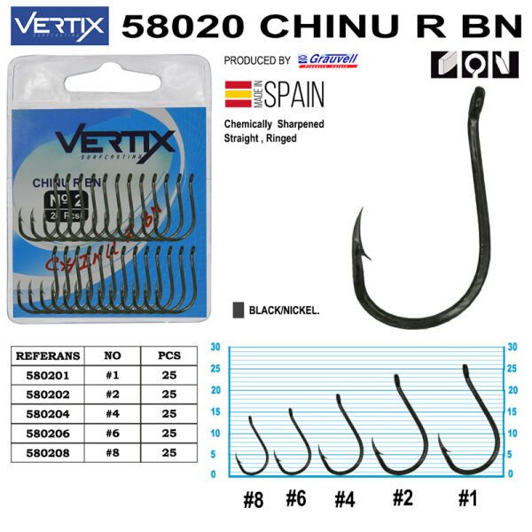 Vertix 58020 Chinu R BN Olta İğnesi 25 Adet 6