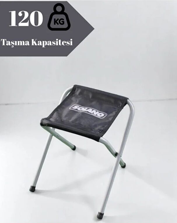 Solano Katlanır Düz Kamp Taburesi Dayanıklı Balıkçı Taburesi 120 Kg Taşıma Kapasiteli Tabure
