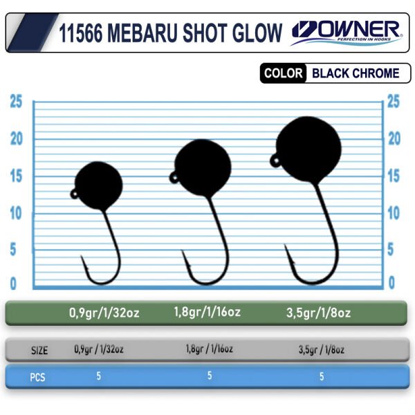 Cultiva 11566 Mebaru Shot Glow Lrf Jighead 0,9 gr