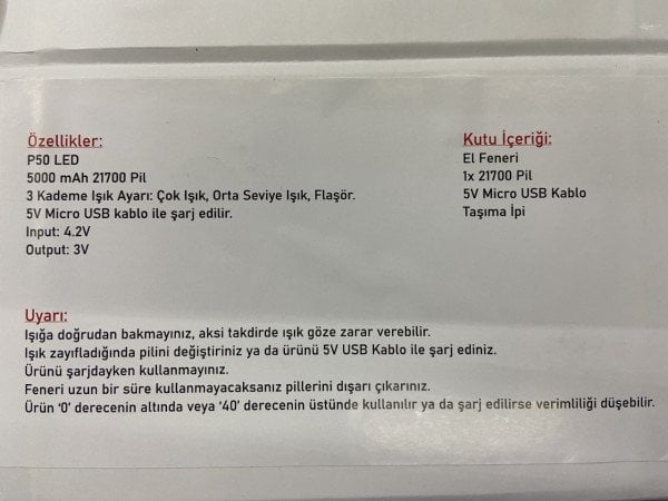 Panther PT-4048 2000 Lümen El Feneri