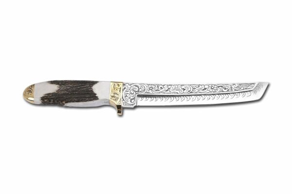 Bora 501 Tanto Boynuz Sap Gravürlü Bıçak