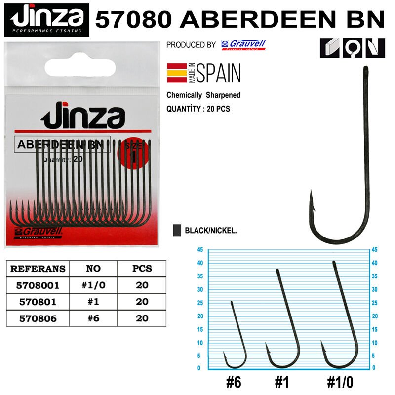 Jinza 57080 Aberdeen BN Olta İğnesi 20 Adet 6