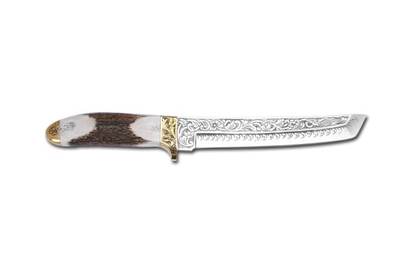 Bora 501 Tanto Boynuz Sap Gravürlü Bıçak