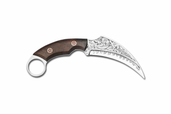 Bora 320 Survivor Kök Ceviz Sap Gravürlü Bıçak