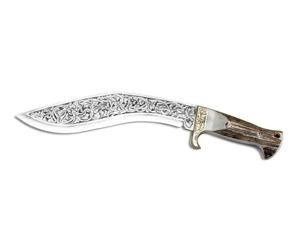 Bora 512 BG2 Kukri Geyik Boynuzu Sap Gravürlü Bıçak