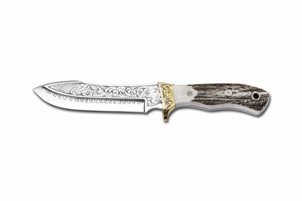 Bora 412 Safari Boynuz Sap Gravürlü Bıçak
