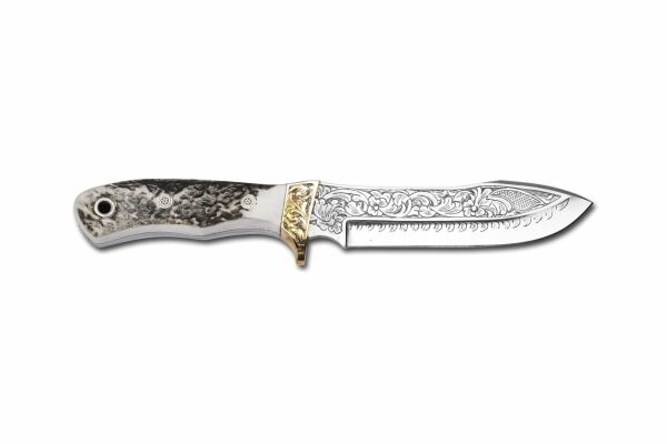 Bora 412 Safari Boynuz Sap Gravürlü Bıçak