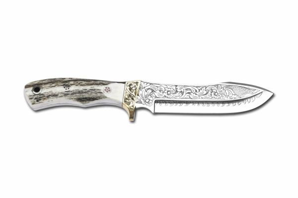 Bora 412 Safari Boynuz Sap Gravürlü Bıçak