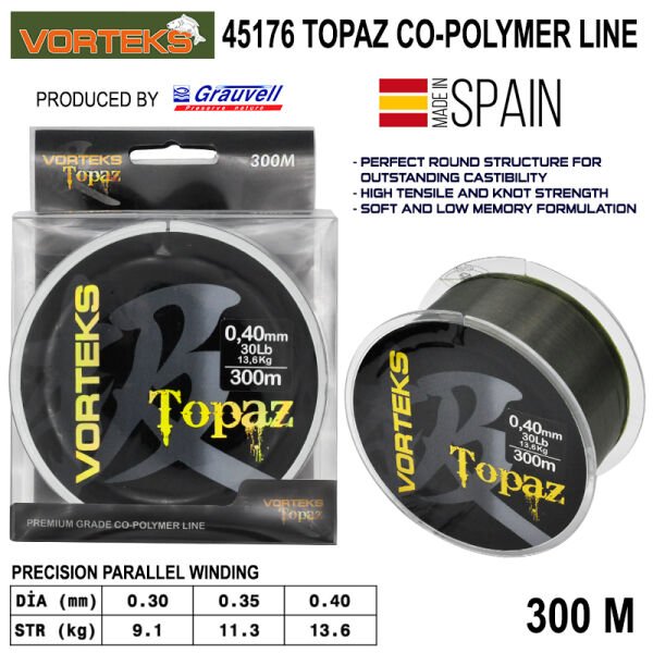 Vorteks 45176 Topaz 300m Sazan Misinası 0,40