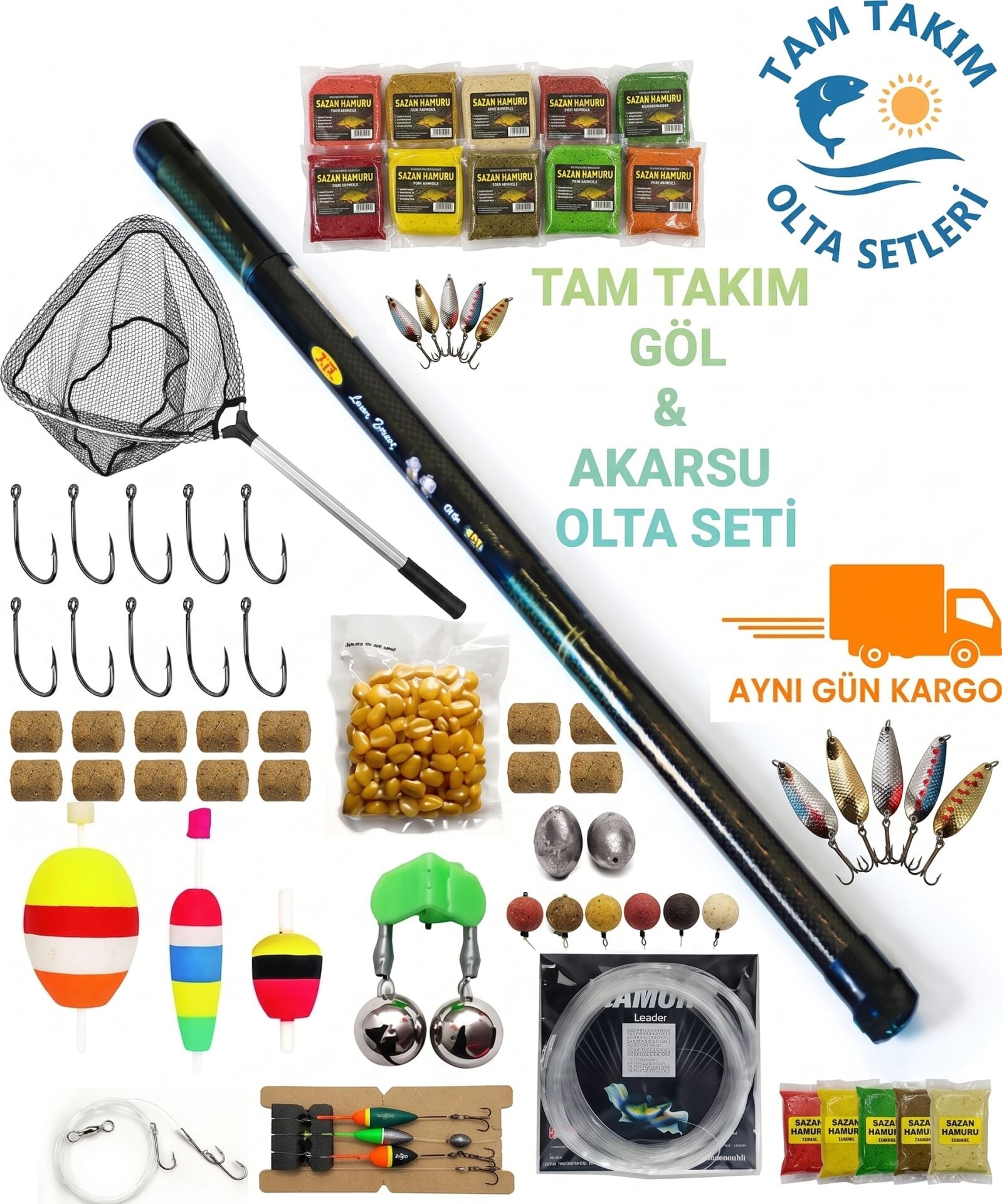 Premium Full Set Göl Ve Akarsu İçin Göl Kamışı Seti 5 Metre