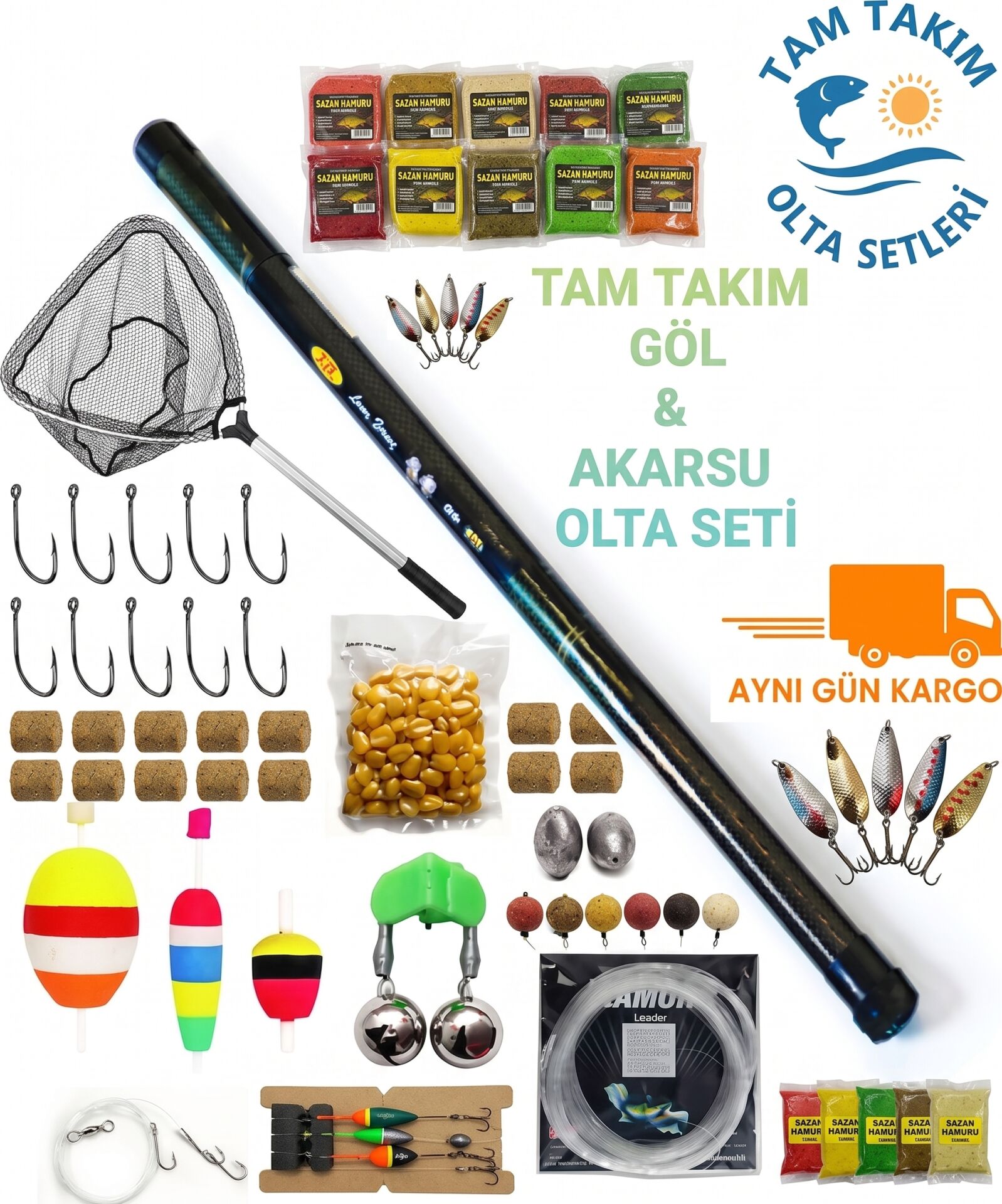 Premium Full Set Göl Ve Akarsu İçin Göl Kamışı Seti 7 Metre