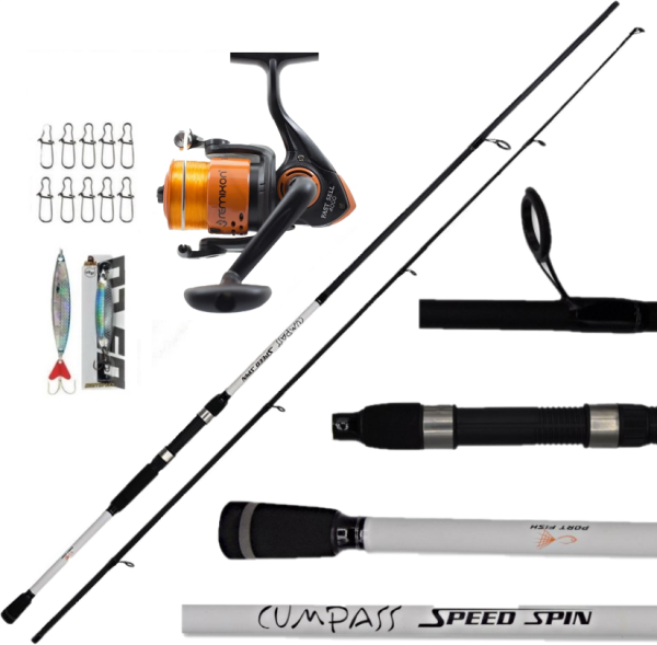Portfish Cumpass 240cm Spin Kamış 10-30 gr Remixon Fast Sell 4000 Spin Olta Seti