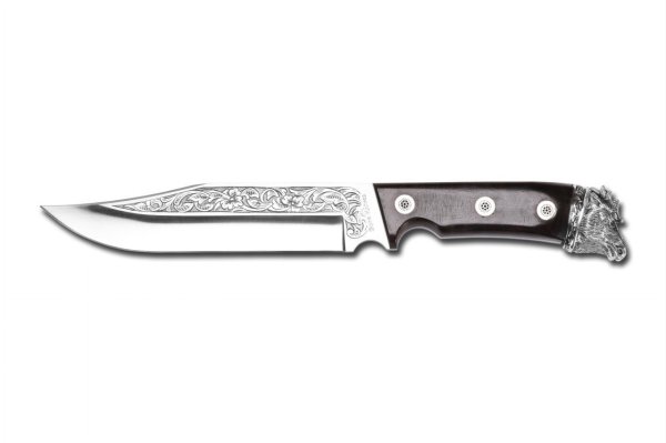 Bora 416 C Büyük Jungle Kök Ceviz Saplı Gravürlü Bıçak
