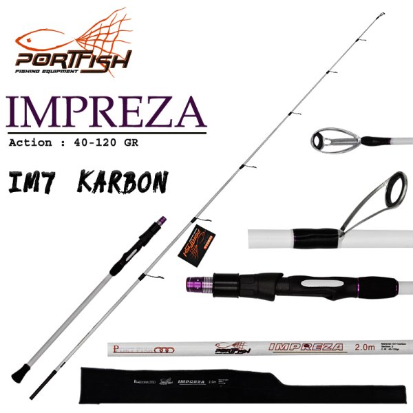 Portfish Impreza Jig Kamışı 200 cm Tek Parça  40-120 gr 2 Parça