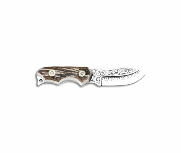 Bora 324 Honey Badger Geyik Boynuzu Saplı Gravürlü Bıçak