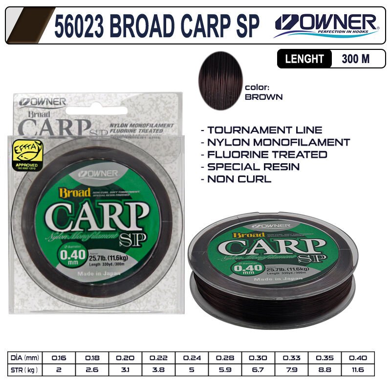 Owner 56023 0Broad Carp Sp 300m Brown Misina 0,16